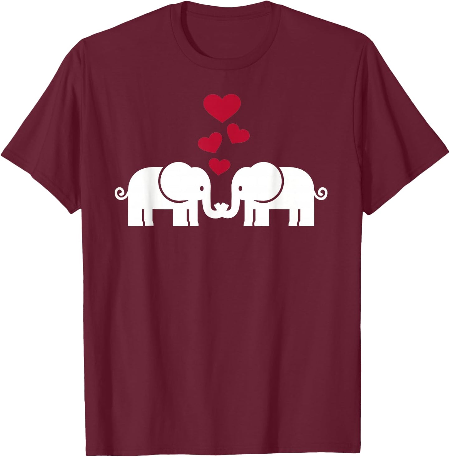 Elephants in love T-Shirt - T-Shirt | Maroon