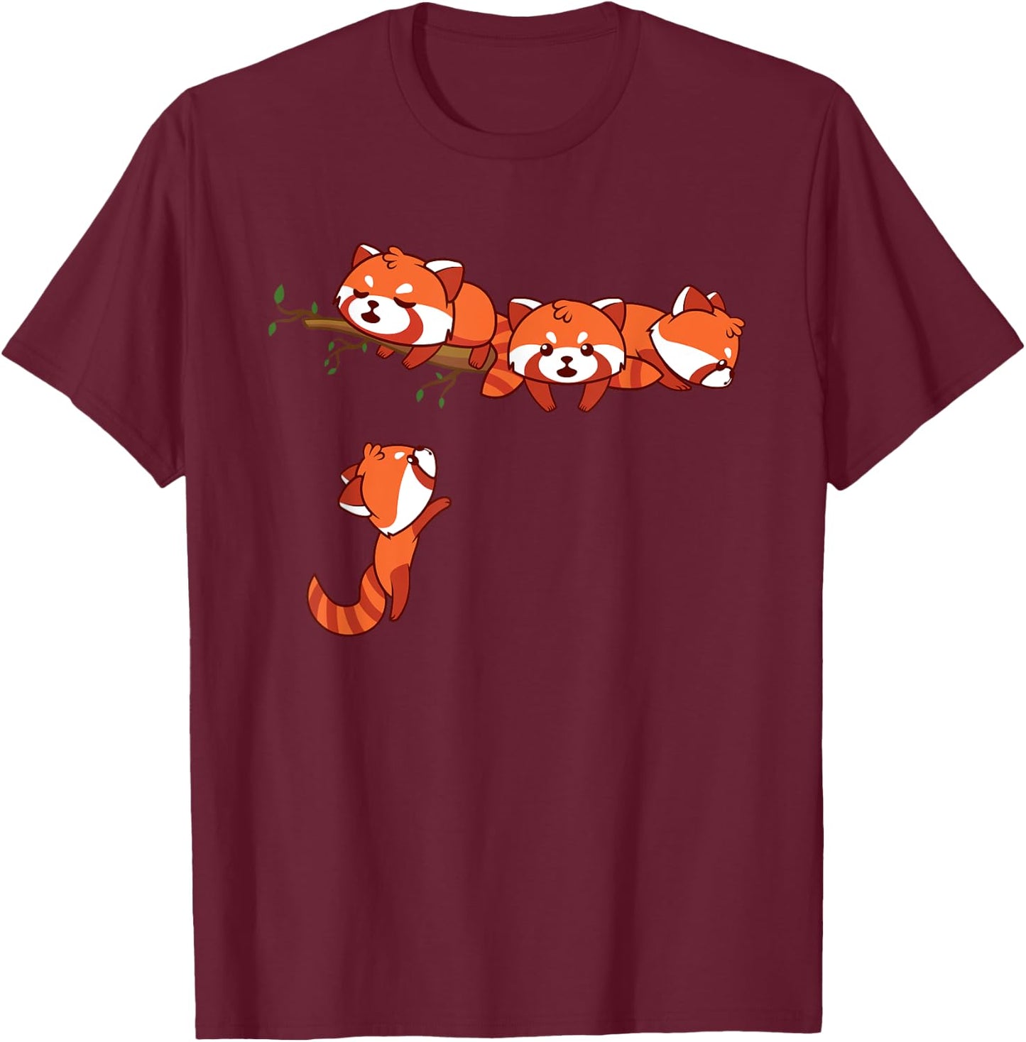 Pocket Series Red Panda Funny Playing Bear Animal Lover Gift T-Shirt - T-Shirt | Maroon