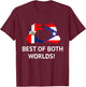 Half Puerto Rican Half Dominican Flag Boris Domis PR RD T-Shirt - T-Shirt | Maroon