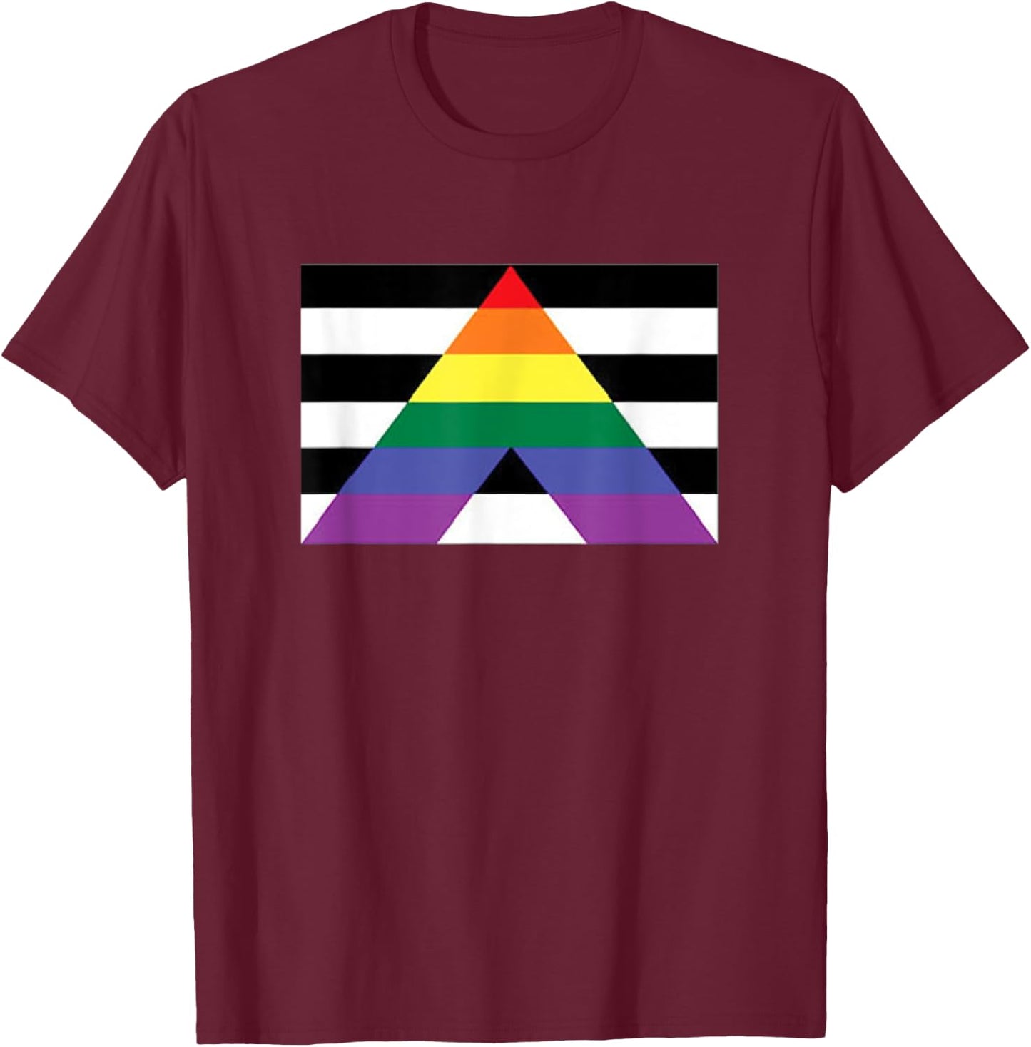 Pride Flag Shirt - Straight Ally Pride Flag T-Shirt - T-Shirt | Maroon
