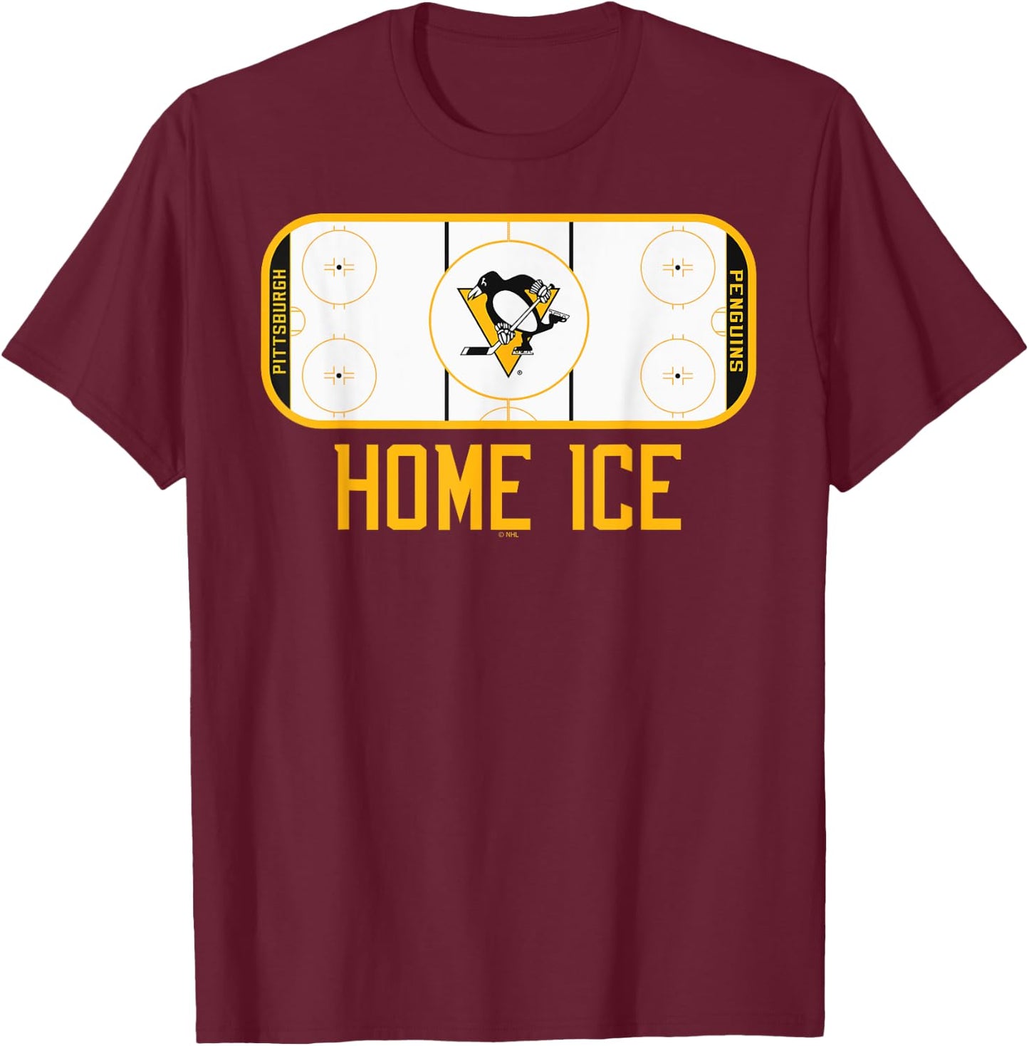 Pittsburgh Penguins Home Ice Dark Heather T-Shirt - T-Shirt | Maroon