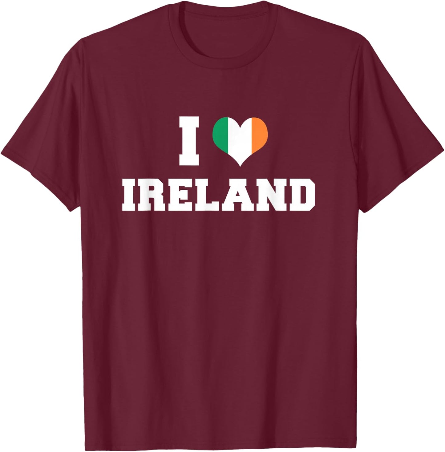 Ireland Patriotic Shirt I Love Ireland Republic Heart Flag T-Shirt - T-Shirt | Maroon
