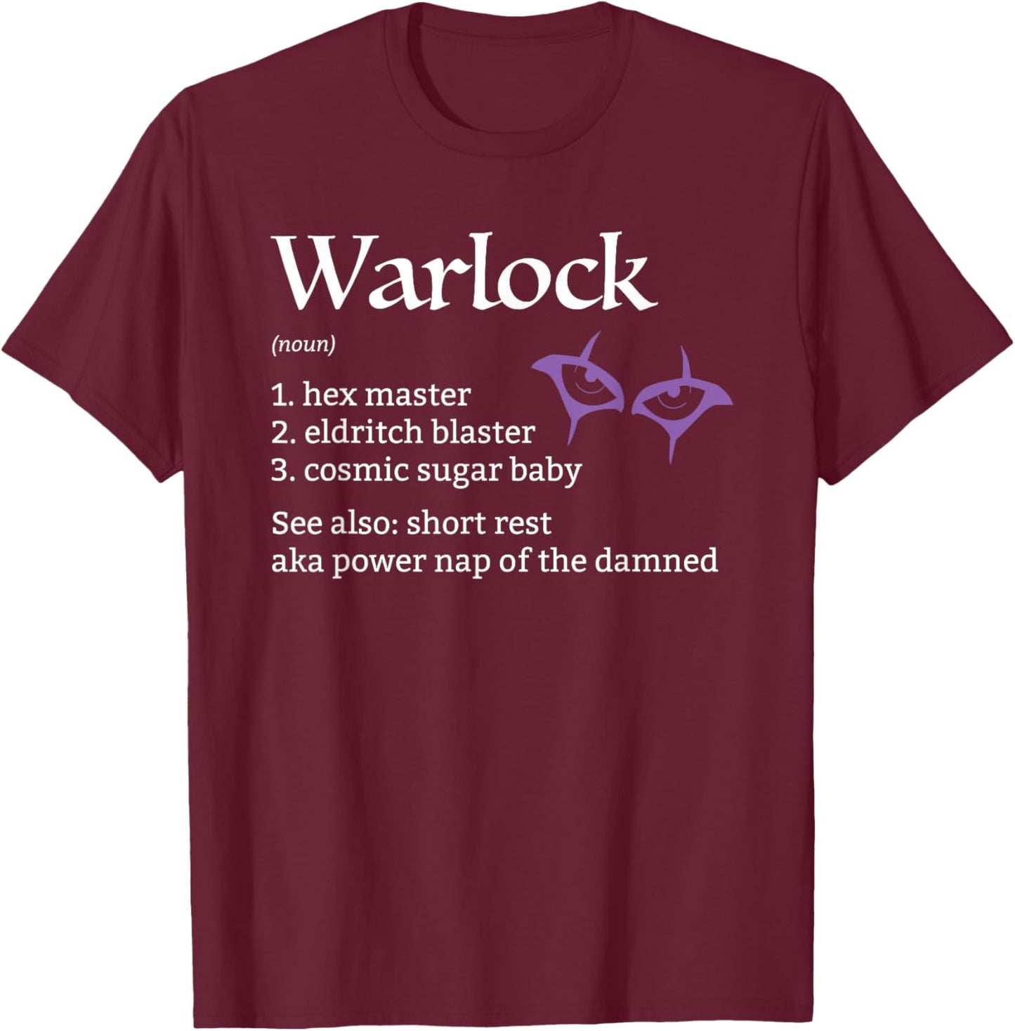 Warlock Class Definition T-Shirt - T-Shirt | Maroon