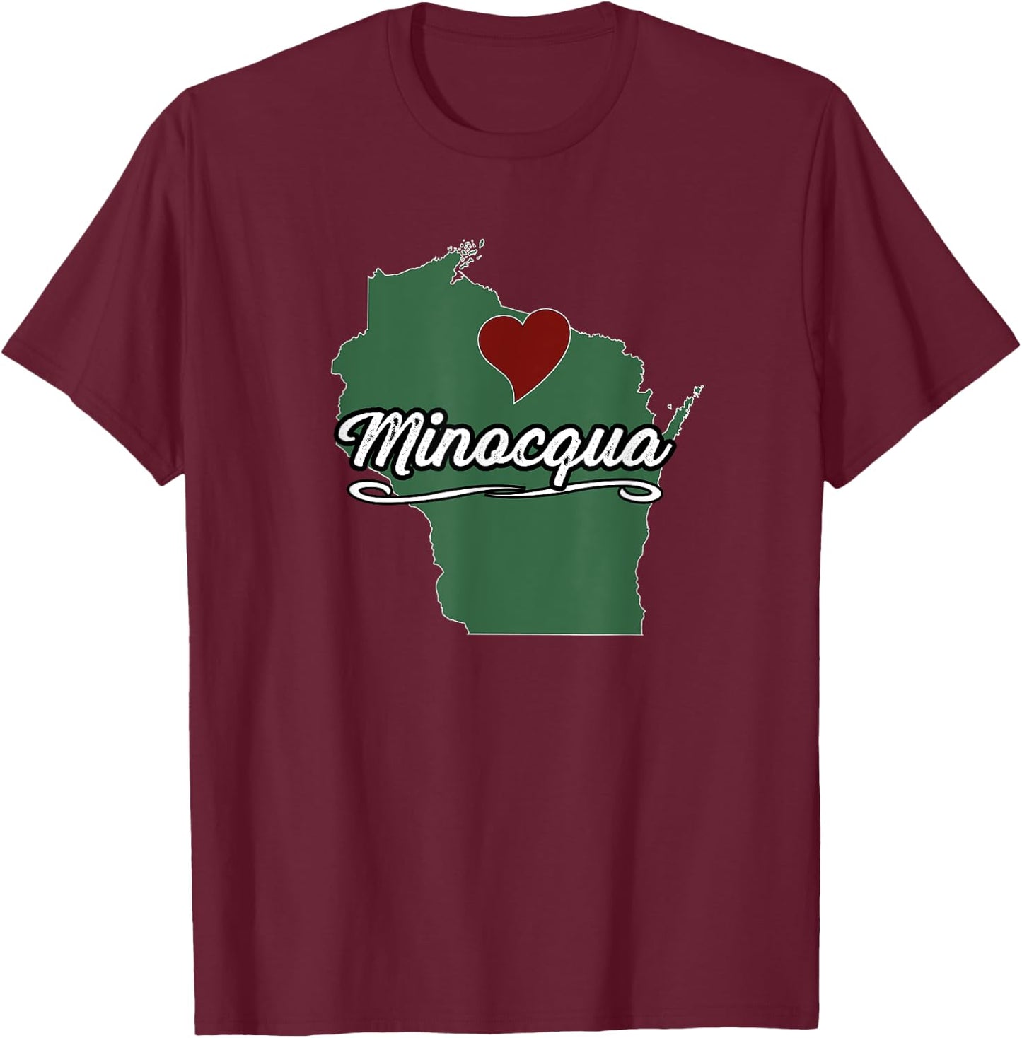 Minocqua - Wisconsin | City - City Souvenir WI US T-Shirt - T-Shirt | Maroon