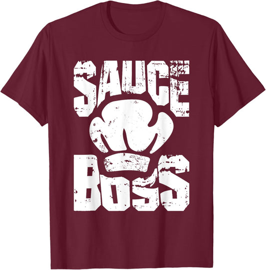 Cooking Sauce Boss Gastronomy Chef T-Shirt - T-Shirt | Maroon