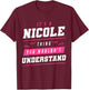 It's A Nicole Thing You Wouldn't Understand Funny First Name T-Shirt - T-Shirt | Maroon