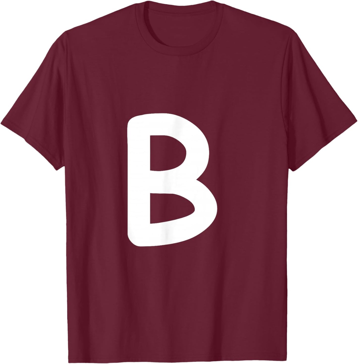 Letter B Capital Alphabet Monogram Initial Comic Sans T-Shirt - T-Shirt | Maroon