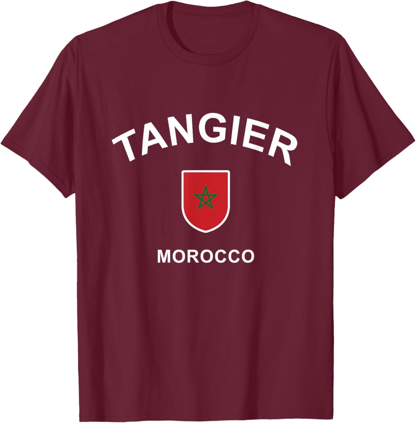 Tangier Morocco Vacation - Moroccan Flag Tangier T-Shirt - T-Shirt | Maroon