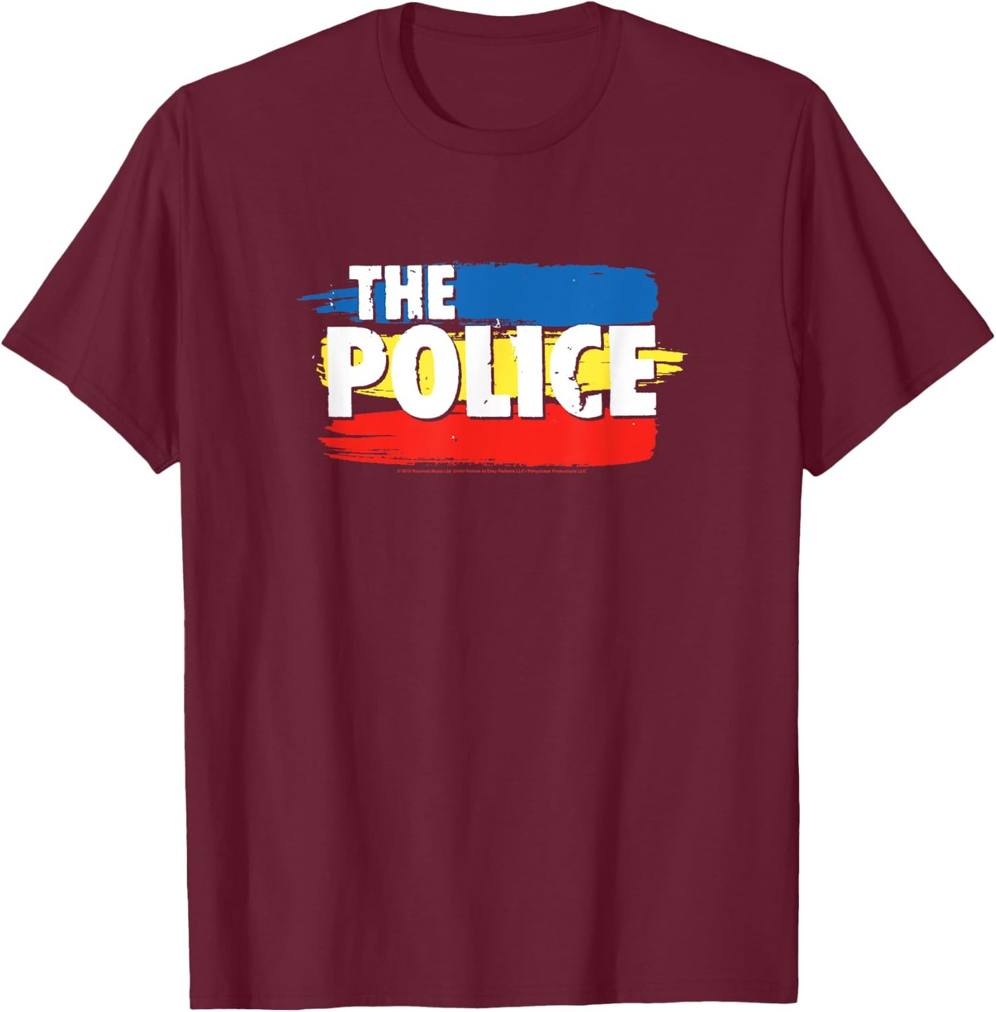 The Police Three Stripes Logo T-Shirt - T-Shirt | Maroon