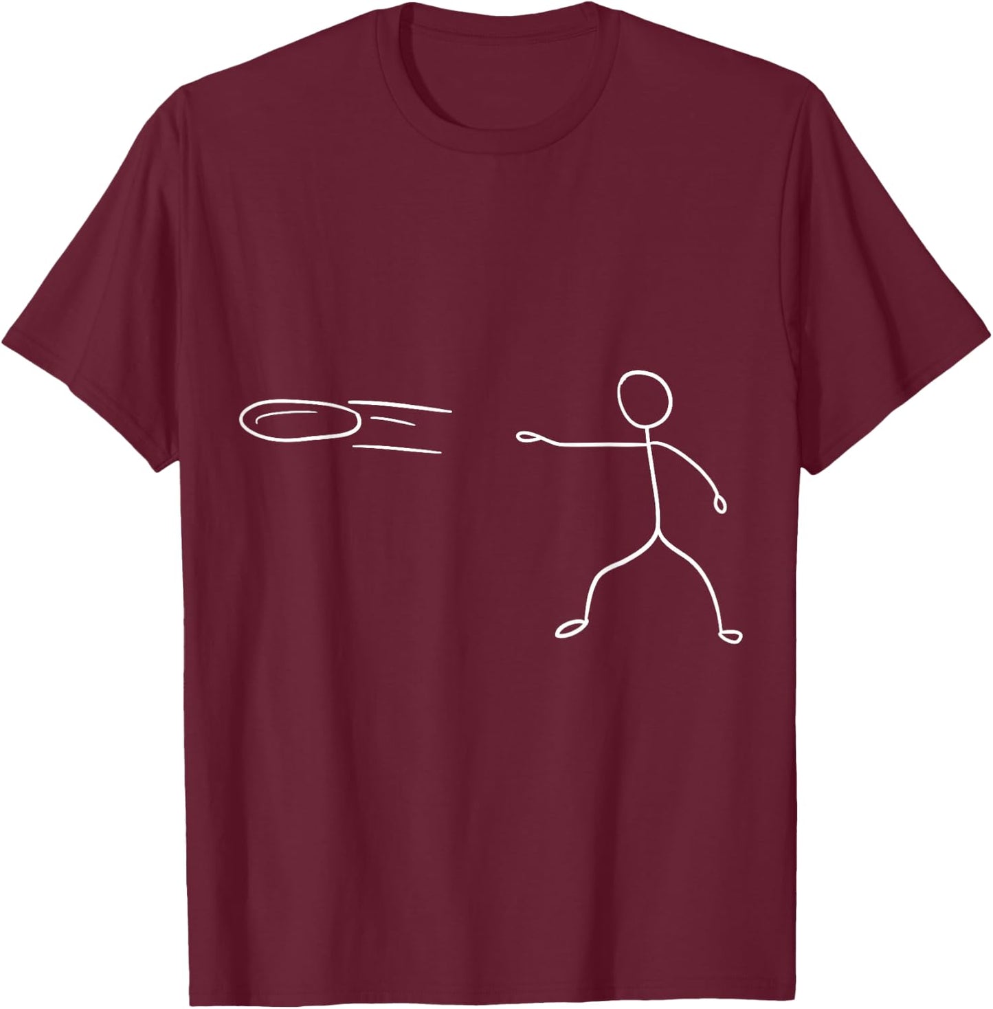 Funny Stickman Disc Golf Player Sports Lover T-Shirt - T-Shirt | Maroon