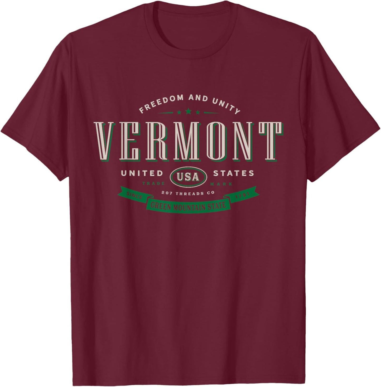 State of Vermont T-Shirt - T-Shirt | Maroon