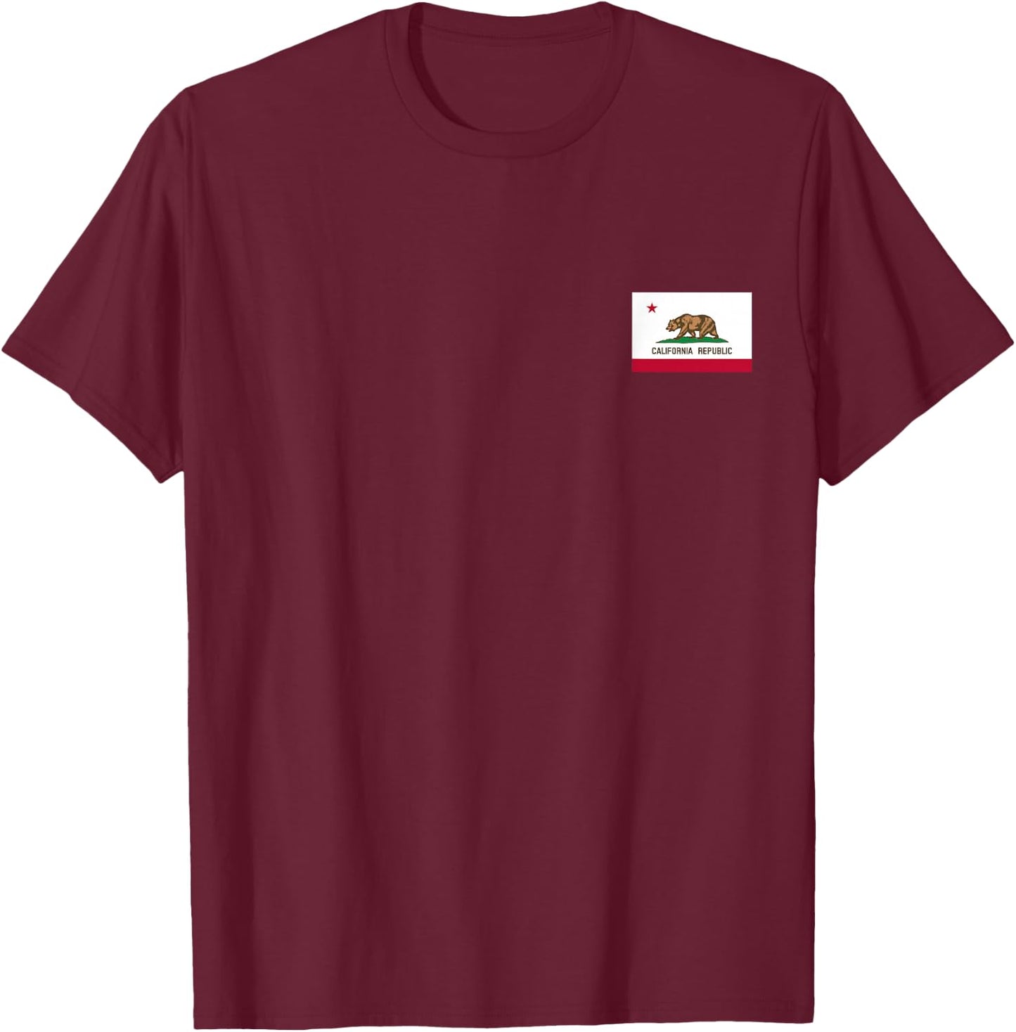California Republic State Flag Cool USA CA Flags Men Women T-Shirt - T-Shirt | Maroon