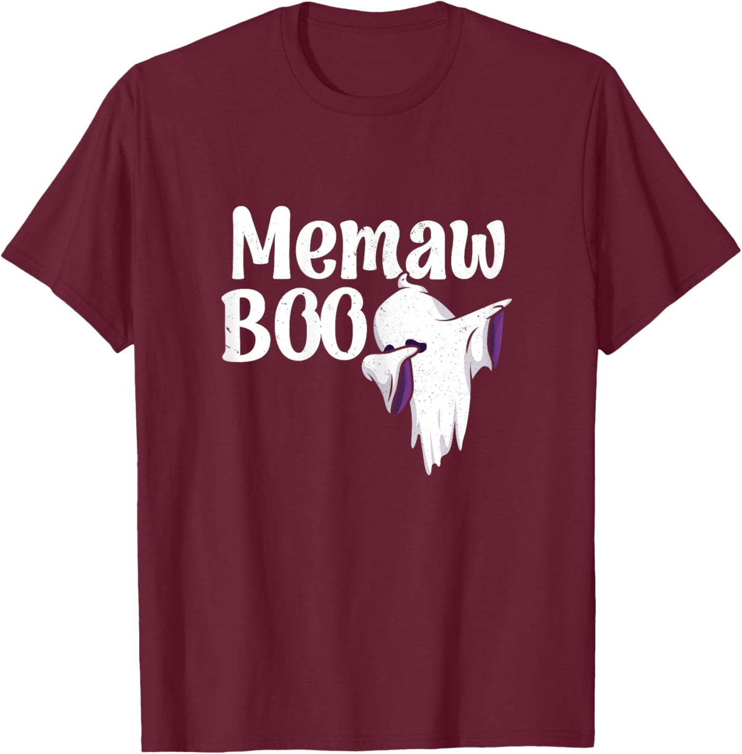 Memaw Boo Halloween Family Matching Spooky Ghost Lovers T-Shirt - T-Shirt | Maroon