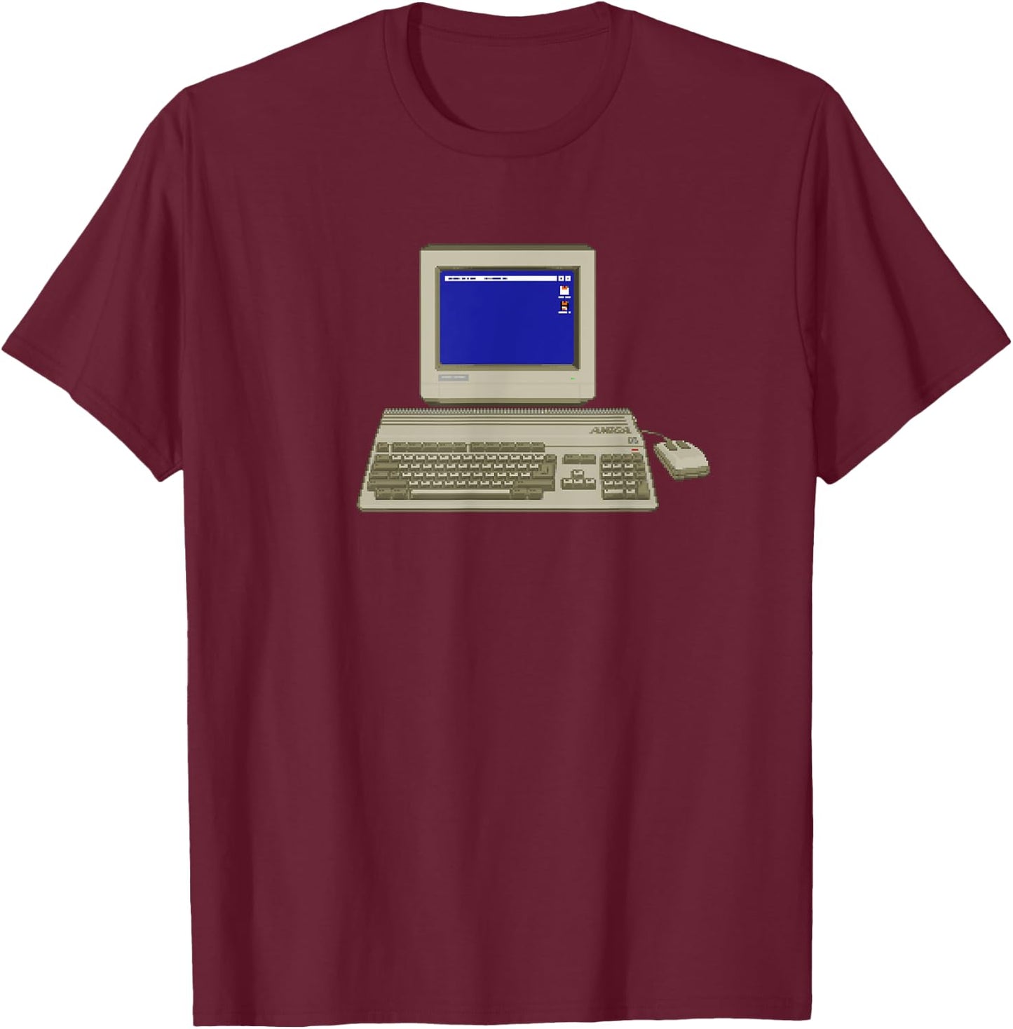 Commodore Amiga 500 Retro Gaming Pixel Art T-Shirt - T-Shirt | Maroon
