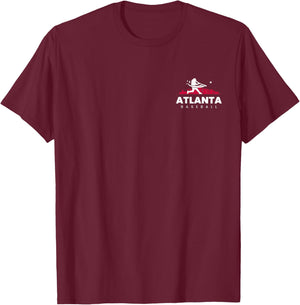 Atlanta Baseball Vintage Minimalist Retro Baseball Lover T-Shirt - T-Shirt | Maroon