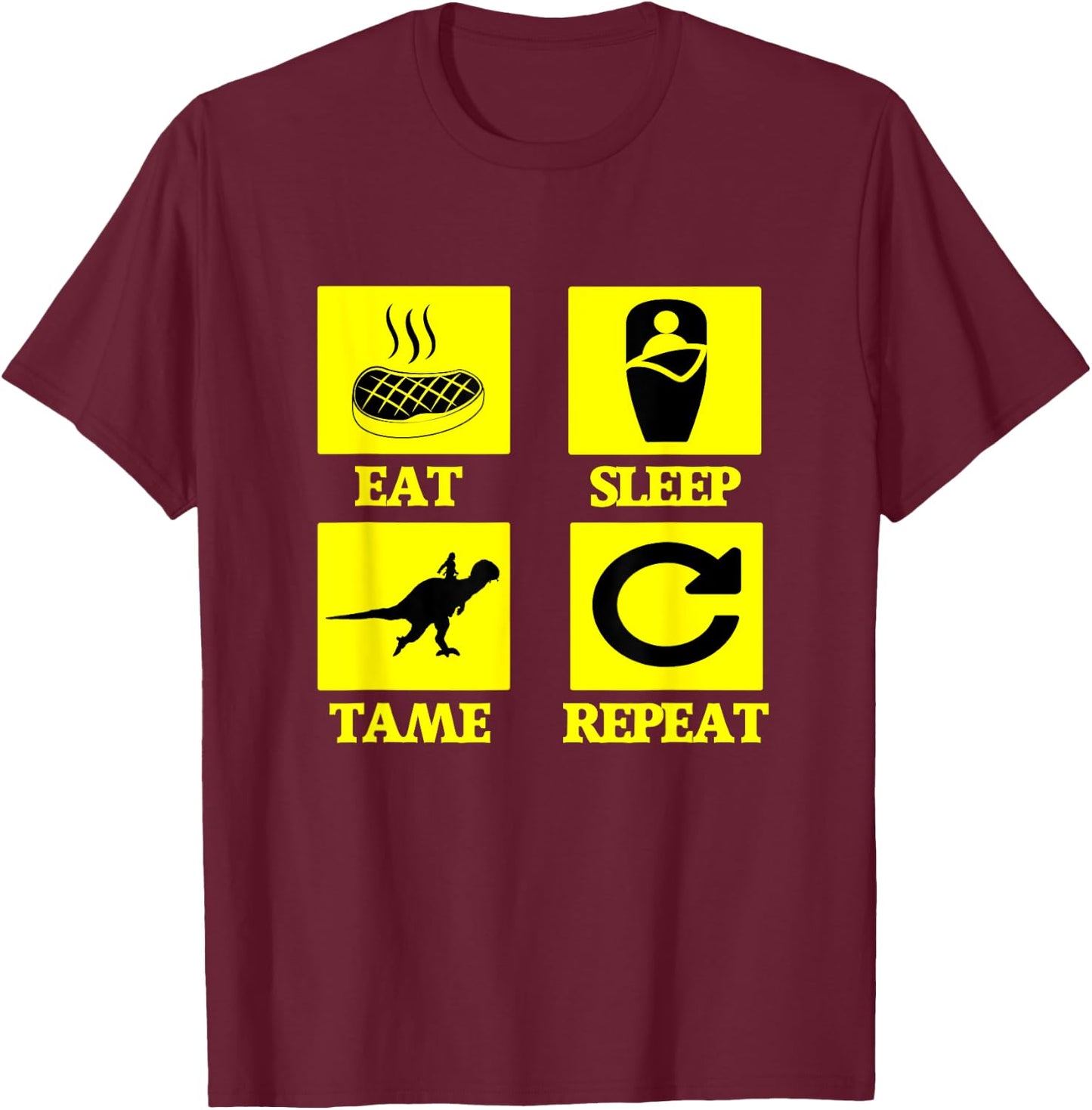 Eat Sleep Tame Repeat Ark T-Shirt - T-Shirt | Maroon