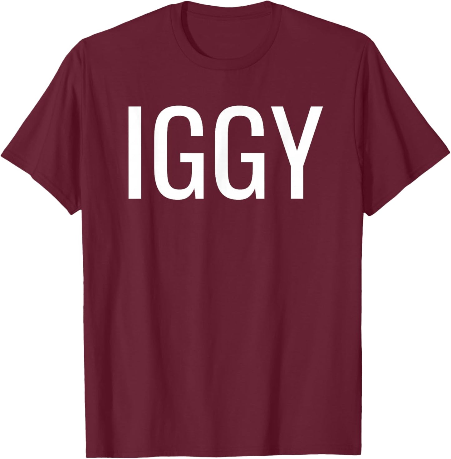 Iggy -Adults Kids Black Modern Classic Vacation Graphic Short Sleeve S M L XL T-Shirt - T-Shirt | Maroon