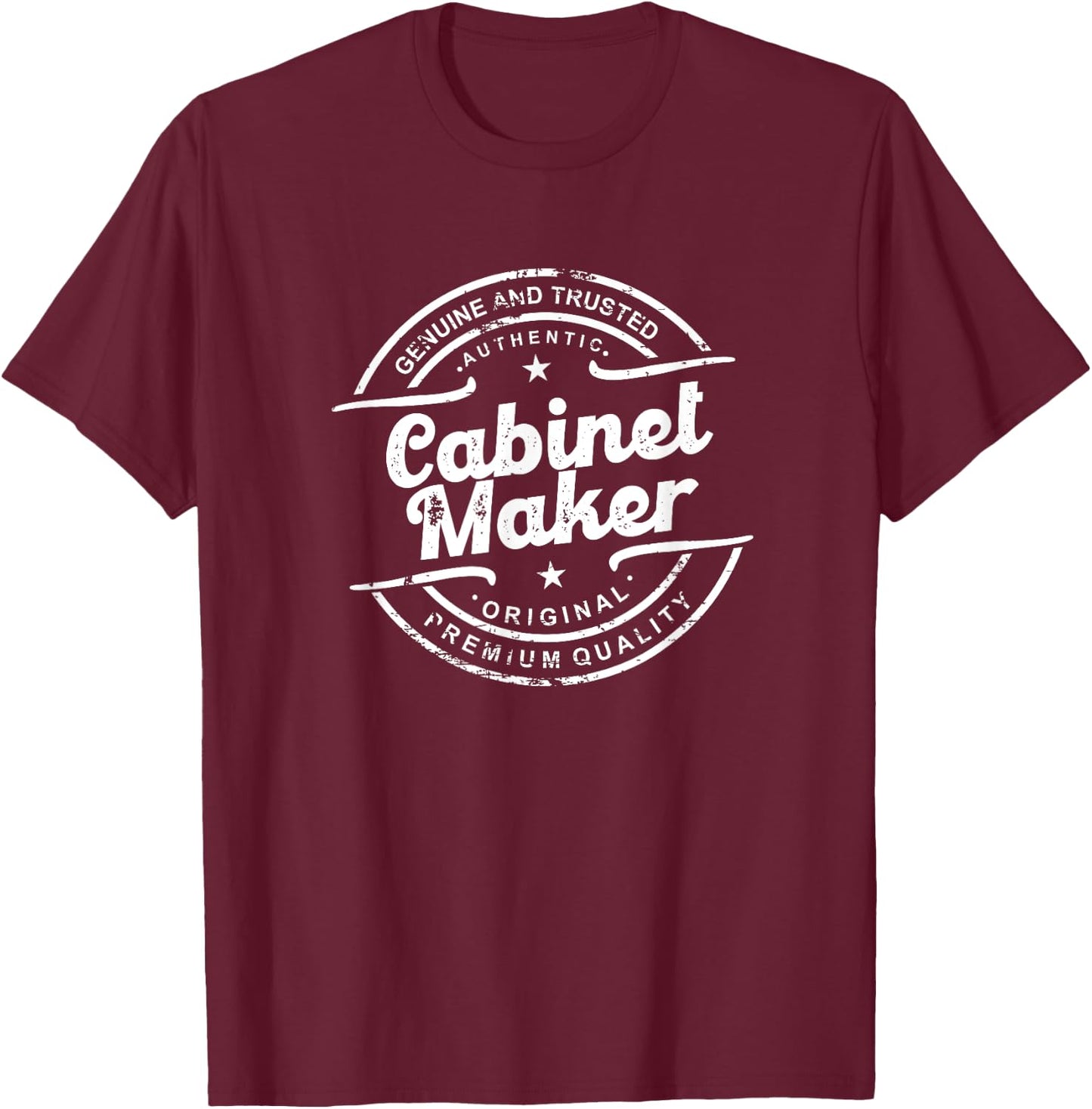 Best Cabinet Maker vintage stamp retro distressed aesthetic T-Shirt - T-Shirt | Maroon