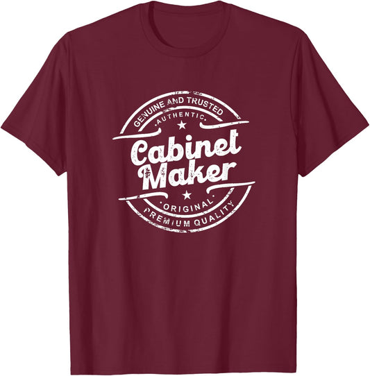 Best Cabinet Maker vintage stamp retro distressed aesthetic T-Shirt - T-Shirt | Maroon