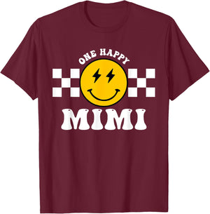 One Happy Dude 1st Birthday One Cool Mimi Family Matching T-Shirt - T-Shirt | Maroon