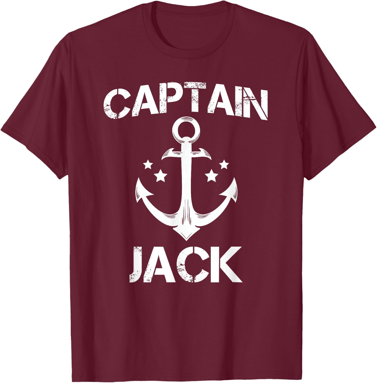 CAPTAIN JACK Funny Birthday Personalized Name Boat Gift T-Shirt - T-Shirt | Maroon