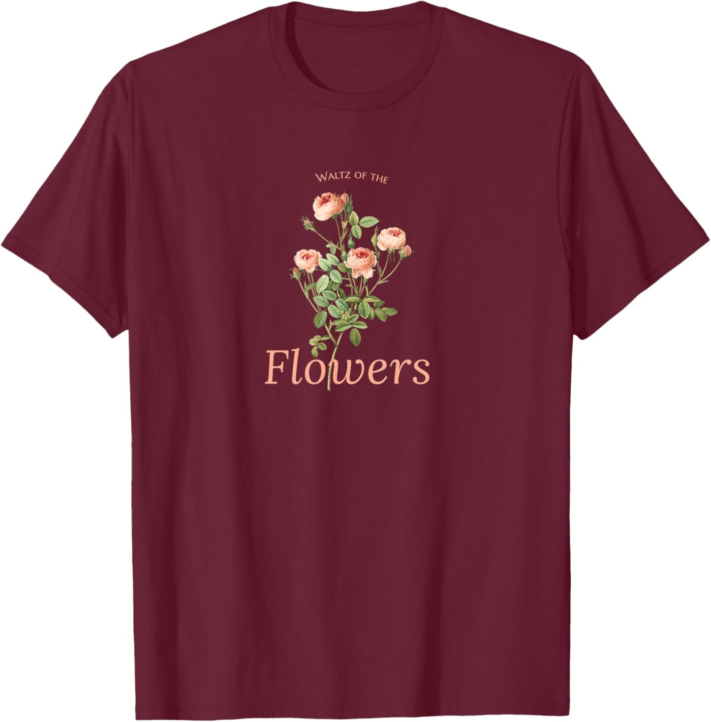 Nutcracker Christmas Waltz of the Flowers Ballerina Graphic T-Shirt - T-Shirt | Maroon
