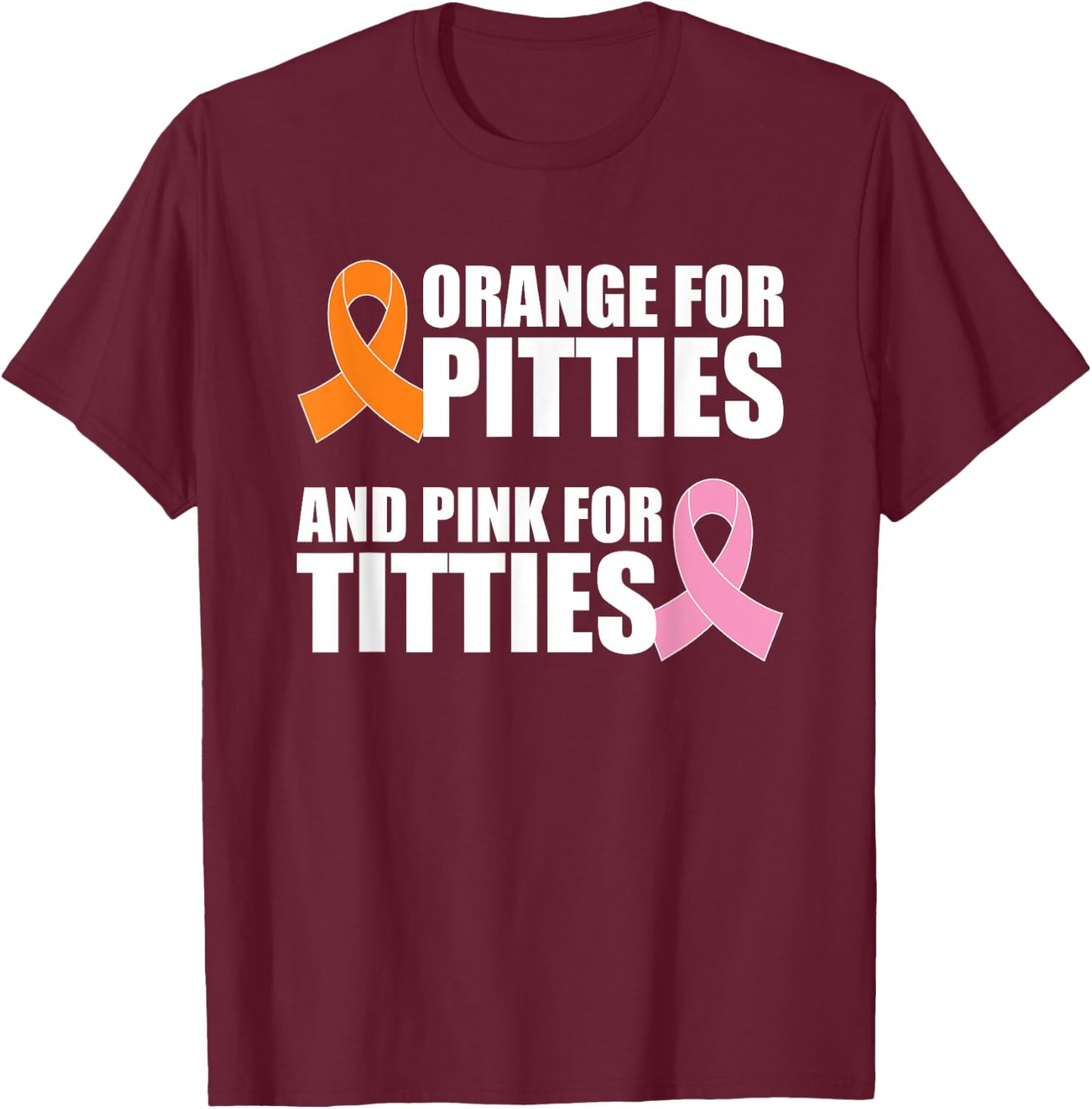 Pit Bull And Breast Cancer Awareness October Pitties Titties T-Shirt - T-Shirt | Maroon