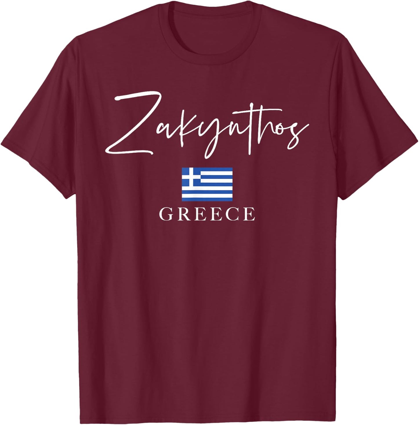 Greece Flag Vacation - Island Zakynthos T-Shirt - T-Shirt | Maroon