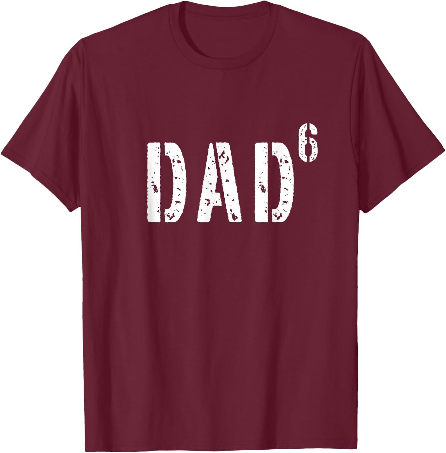 Military Style Dad6 6th Power Dad of 6 Kids Fathers Day T-Shirt - T-Shirt | Maroon