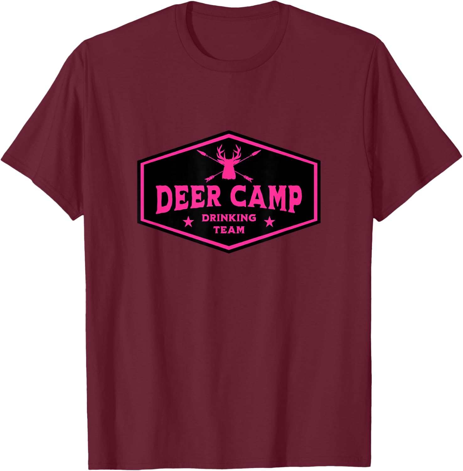 Deer Camp Drinking Team - Funny Hunting T-Shirt - T-Shirt | Maroon