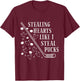 Stealing Heart Like I Steal Pucks Valentines Day Hockey kids T-Shirt - T-Shirt | Maroon