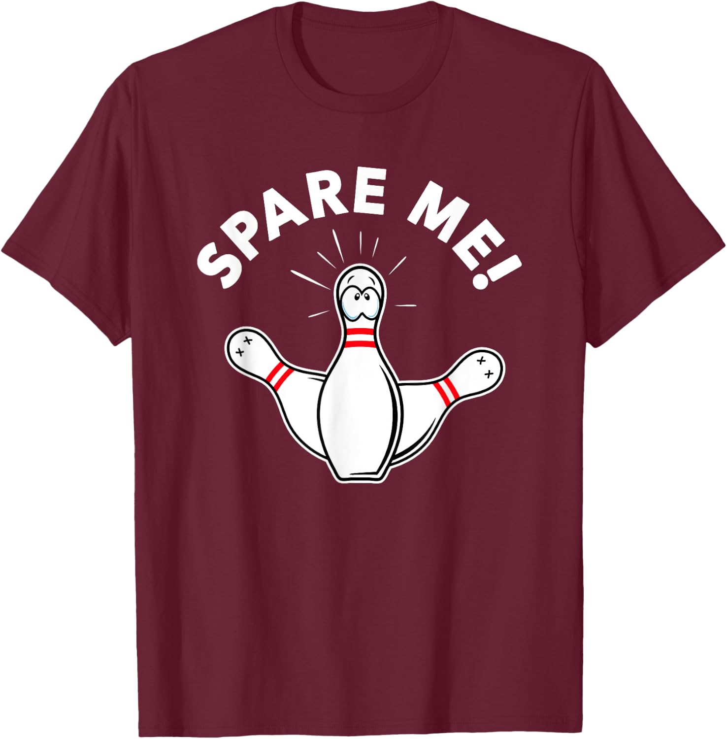 Cute Bowling Shirt For Kids Boys Or Girls - Spare Me T-Shirt - T-Shirt | Maroon