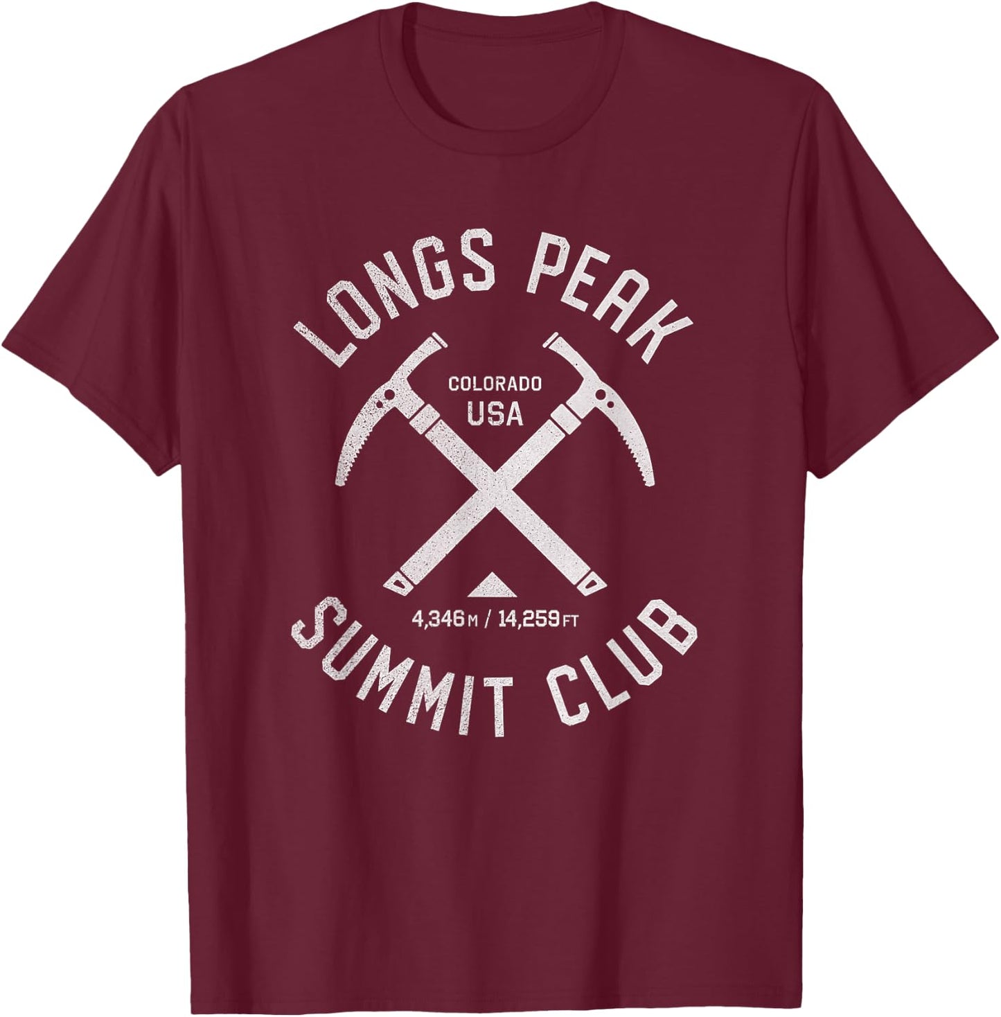 Longs Peak Summit Club | I climbed Longs Peak T-Shirt - T-Shirt | Maroon