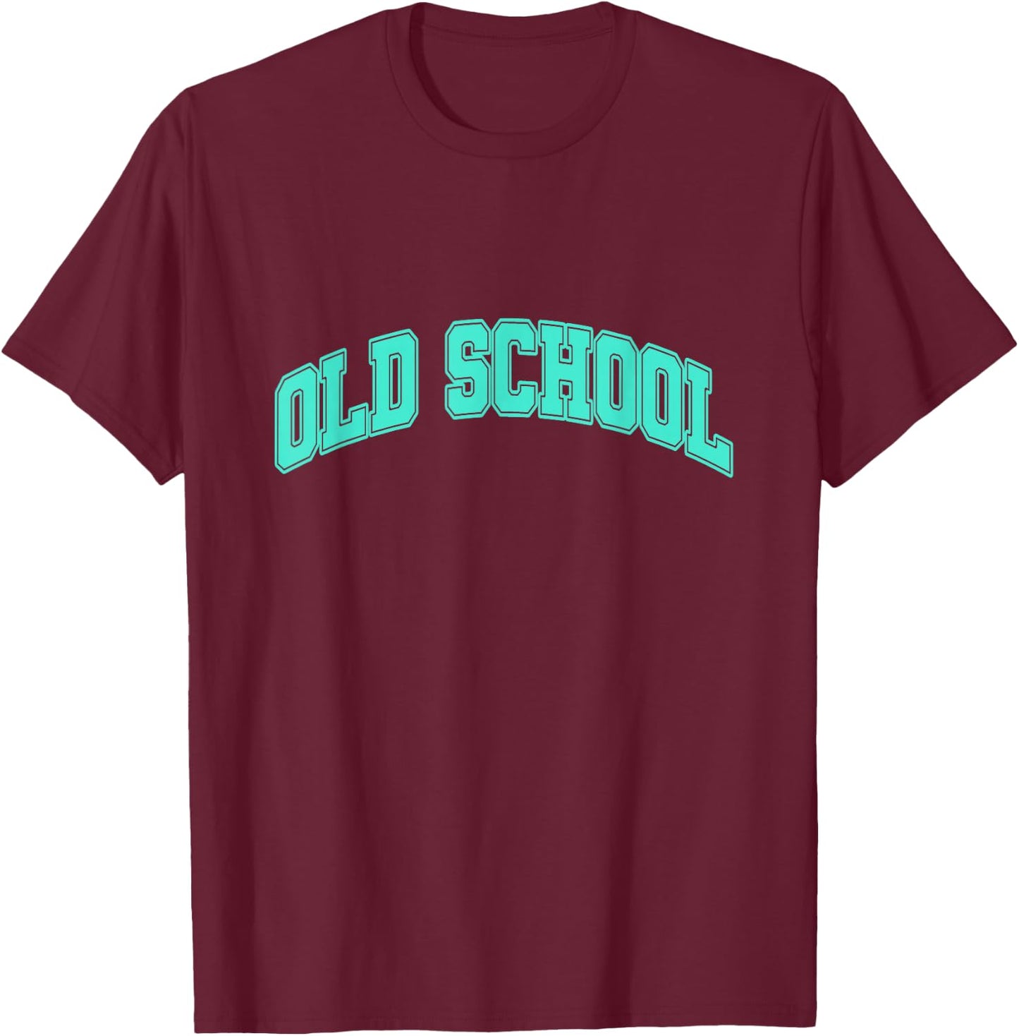 Teal Aqua Old School Teal Aqua Graphic T-Shirt - T-Shirt | Maroon