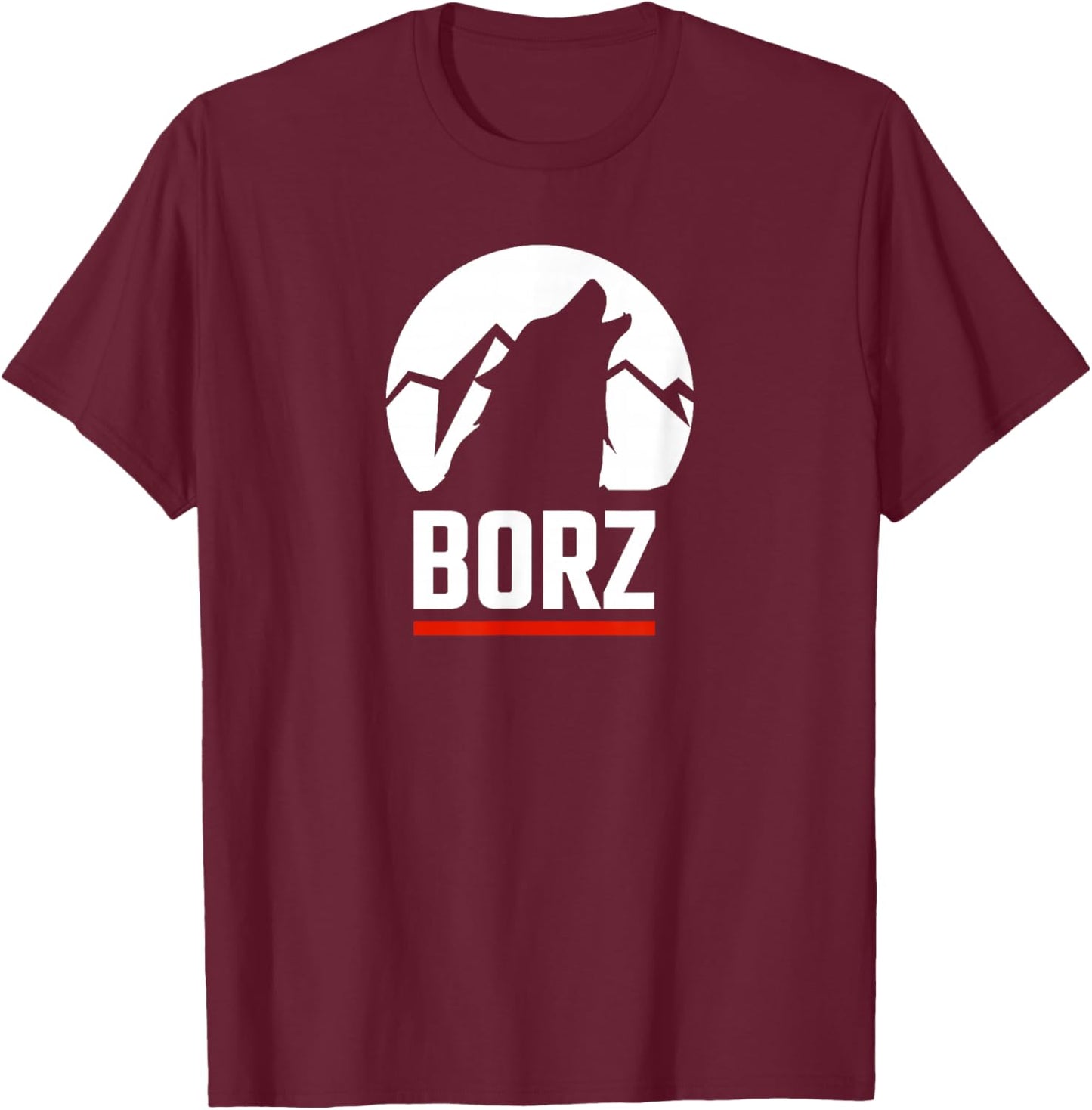 Chechen Borz Wolve Chechnya Chechen Mountain T-Shirt - T-Shirt | Maroon