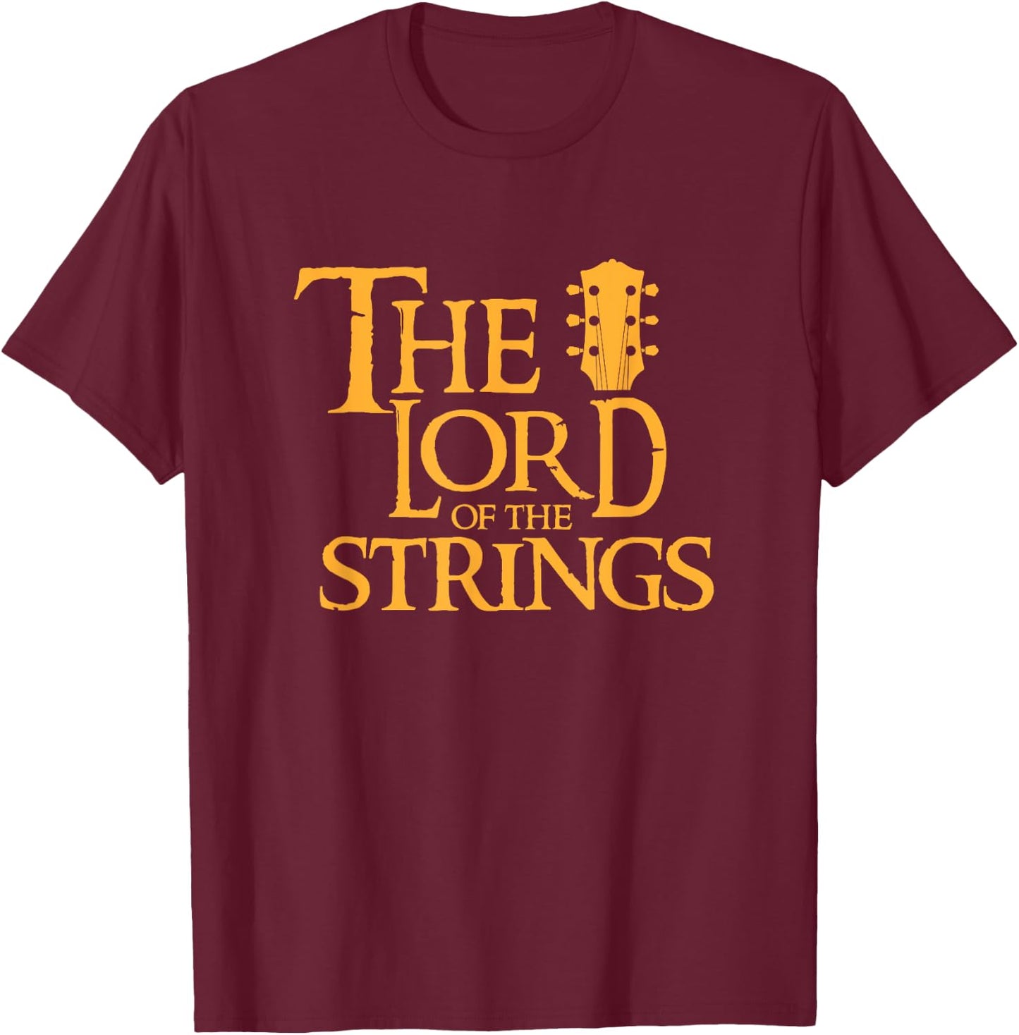 Guitar Musical Instrument & Gifts The Lord Of The Strings Funny Guitar Bassist -Adults & Kids Black Short Sleeve Small T-Shirt - T-Shirt | Maroon