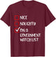 Naughty Nice On A Government Watch List Fun Ironic Christmas T-Shirt - T-Shirt | Maroon