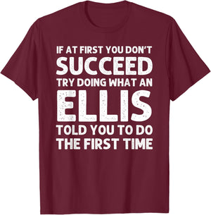ELLIS Funny Surname Family Tree Birthday Reunion Idea T-Shirt - T-Shirt | Maroon