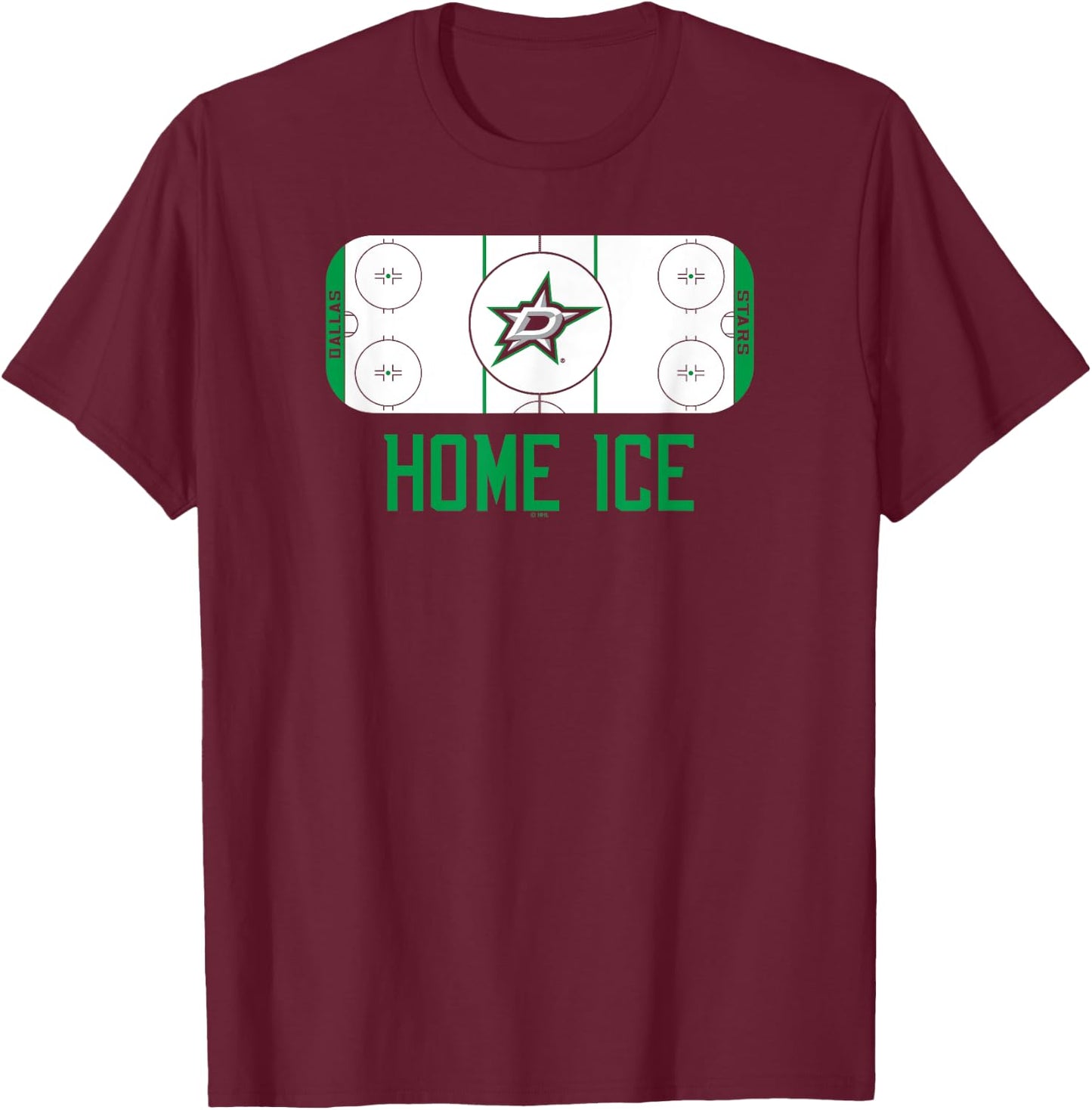 Dallas Stars Home Ice Black Officially Licensed T-Shirt - T-Shirt | Maroon
