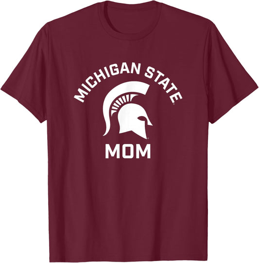 Michigan State MSU Spartans Arched Mom T-Shirt - T-Shirt | Maroon