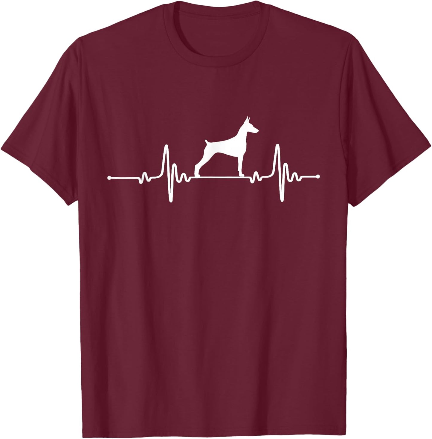 Doberman Pinscher Heartbeat Dog Lover T-Shirt - T-Shirt | Maroon