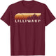 Lilliwaup, WA Vintage Evergreen Sunset Eighties Retro T-Shirt - T-Shirt | Maroon