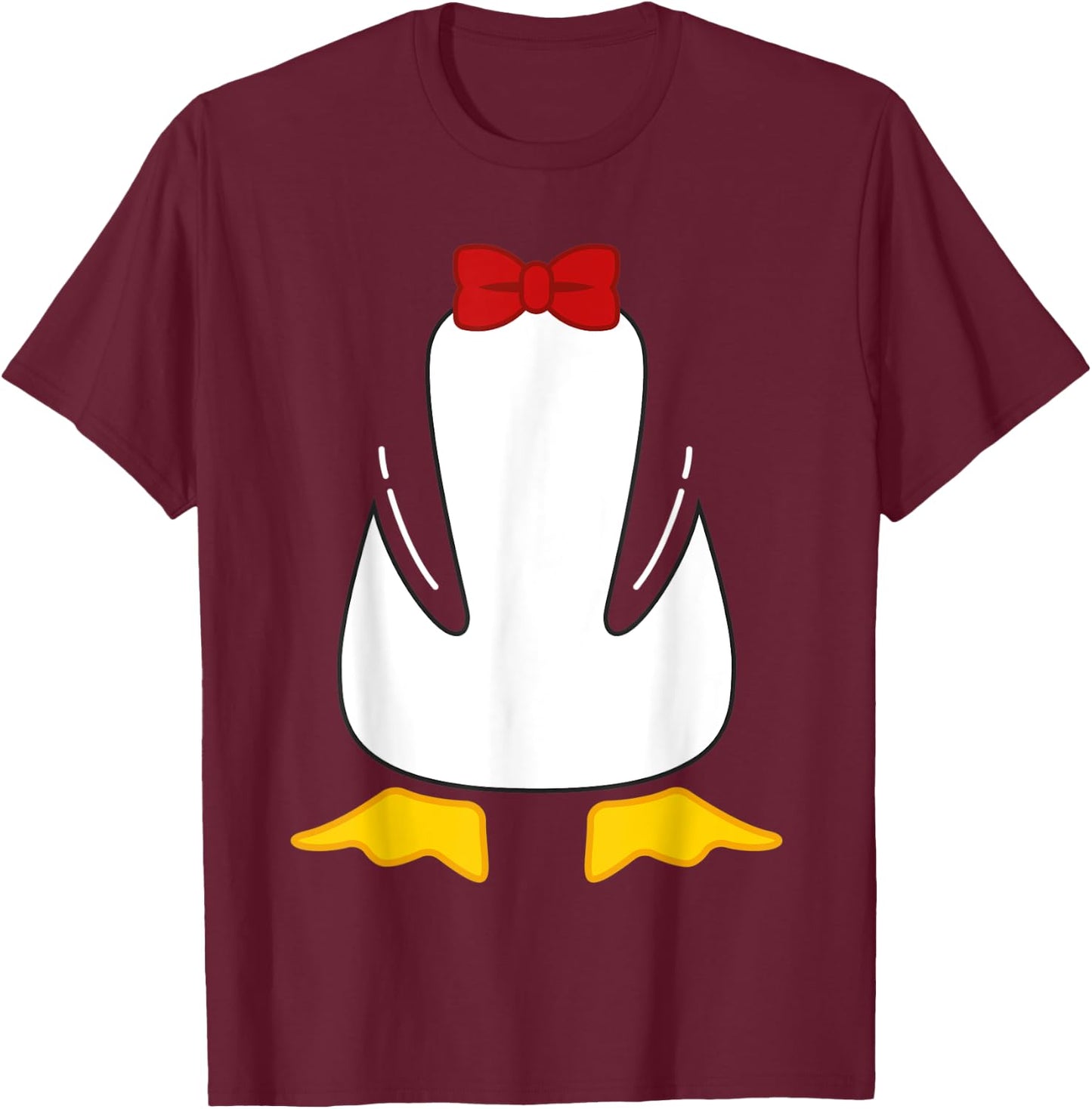 Funny Funky Penguin Body T-Shirt - T-Shirt | Maroon