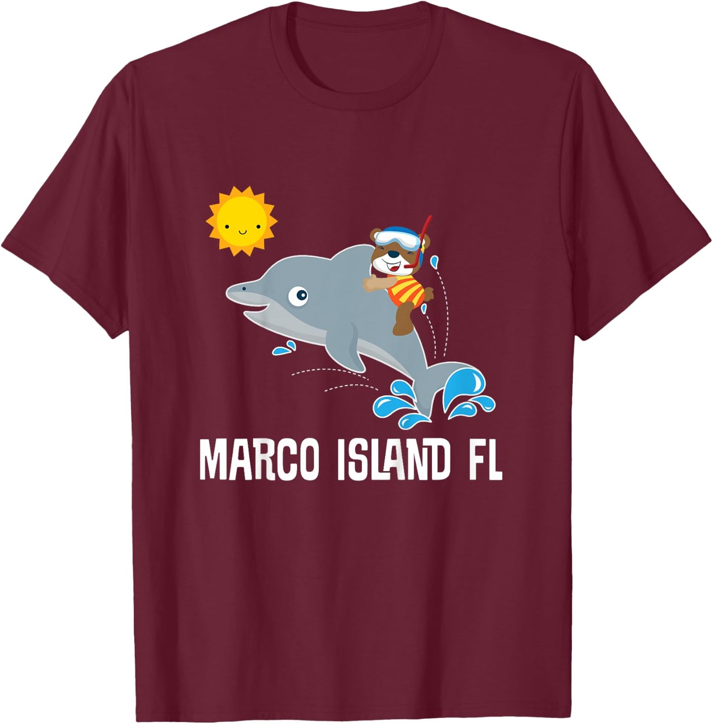 Marco Island Florida Travel T-Shirt - T-Shirt | Maroon