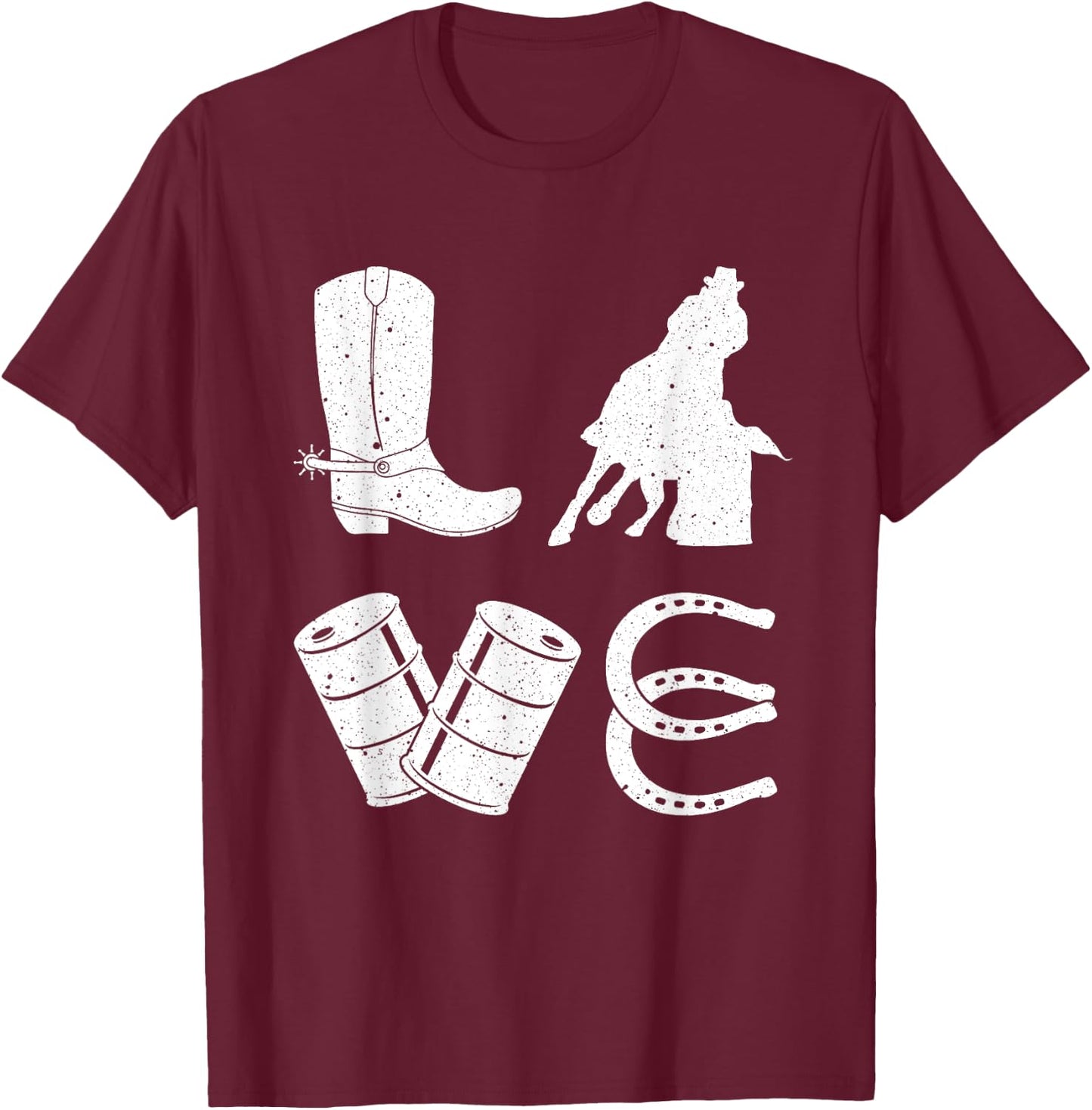 Cool Barrel Racing Gift Girls Rodeo Show Lovers T-Shirt - T-Shirt | Maroon