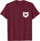 South Korea Flag with Printed South Korean Flag Pocket T-Shirt - T-Shirt | Maroon