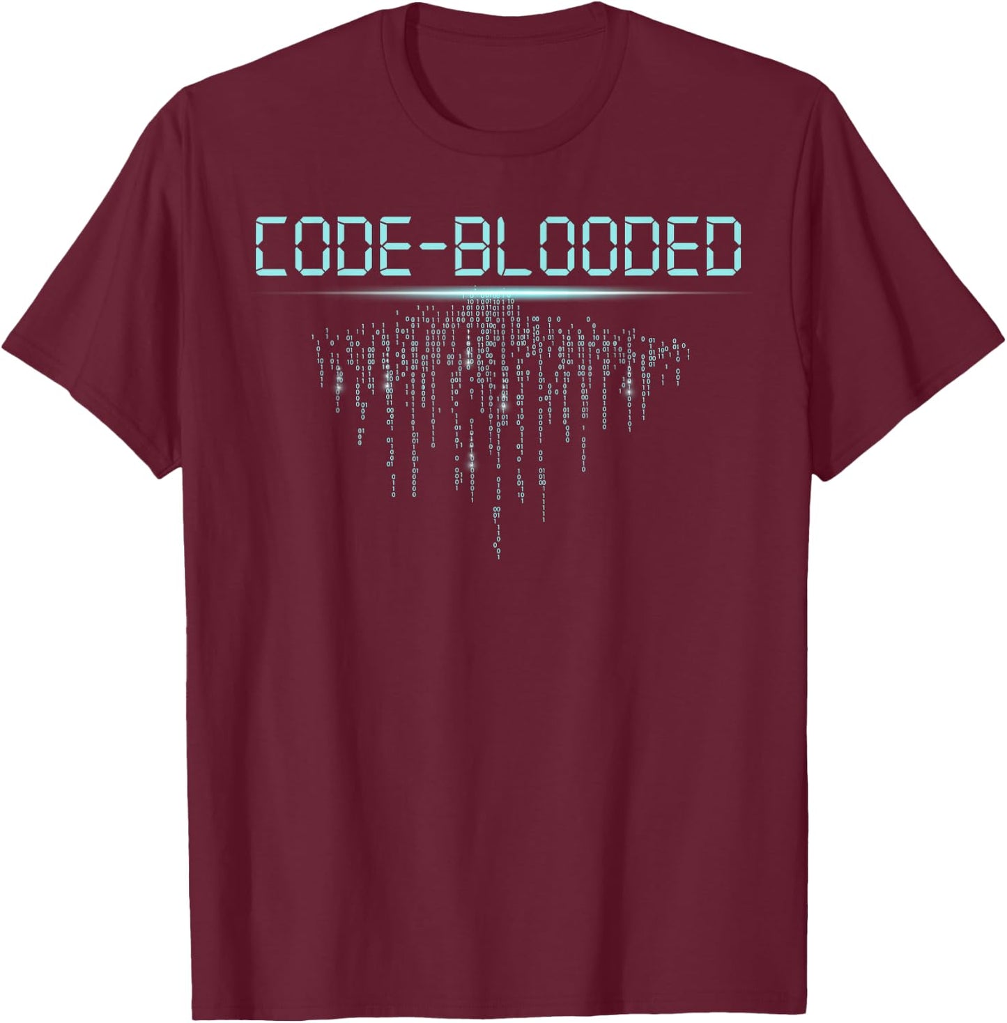 Funny Code-Blooded Computer Software Programmer Binary Tree T-Shirt - T-Shirt | Maroon
