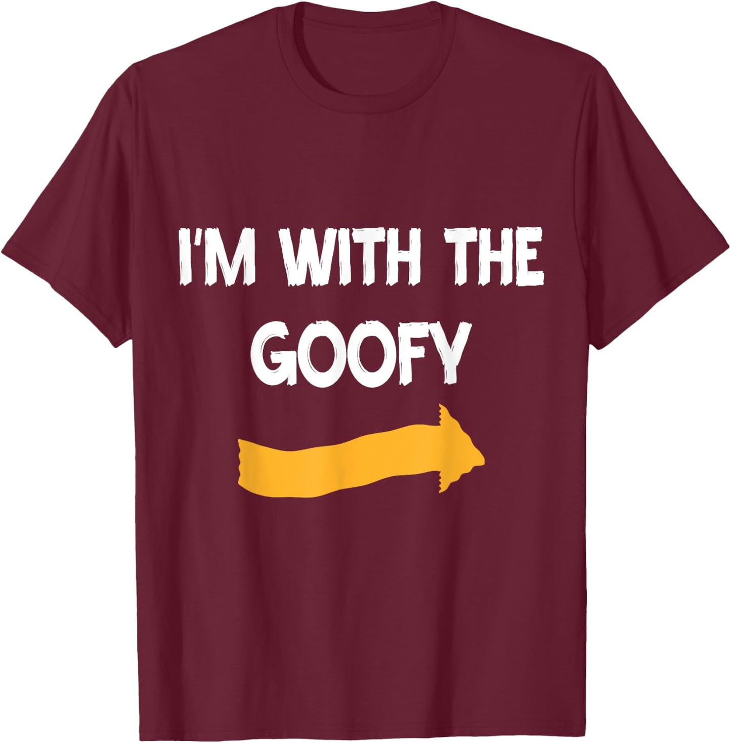 I'm With Goofy Halloween Costume Funny Couples Matching T-Shirt - T-Shirt | Maroon