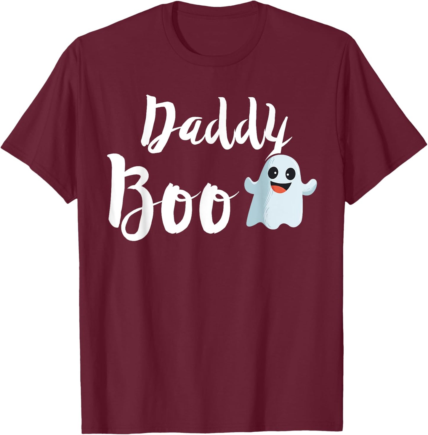 Daddy Boo Halloween Family Matching Ghost Dad T-Shirt - T-Shirt | Maroon