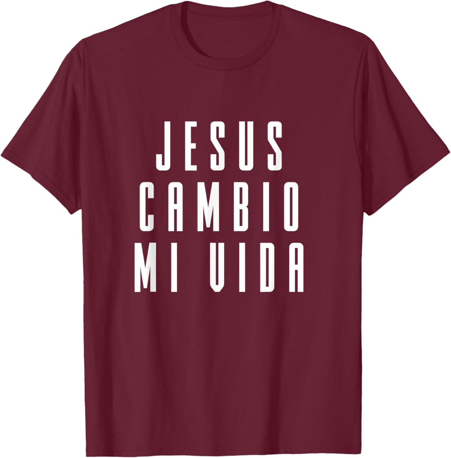 Jesus Cambio Mi Vida Spanish Christian T-Shirt - T-Shirt | Maroon
